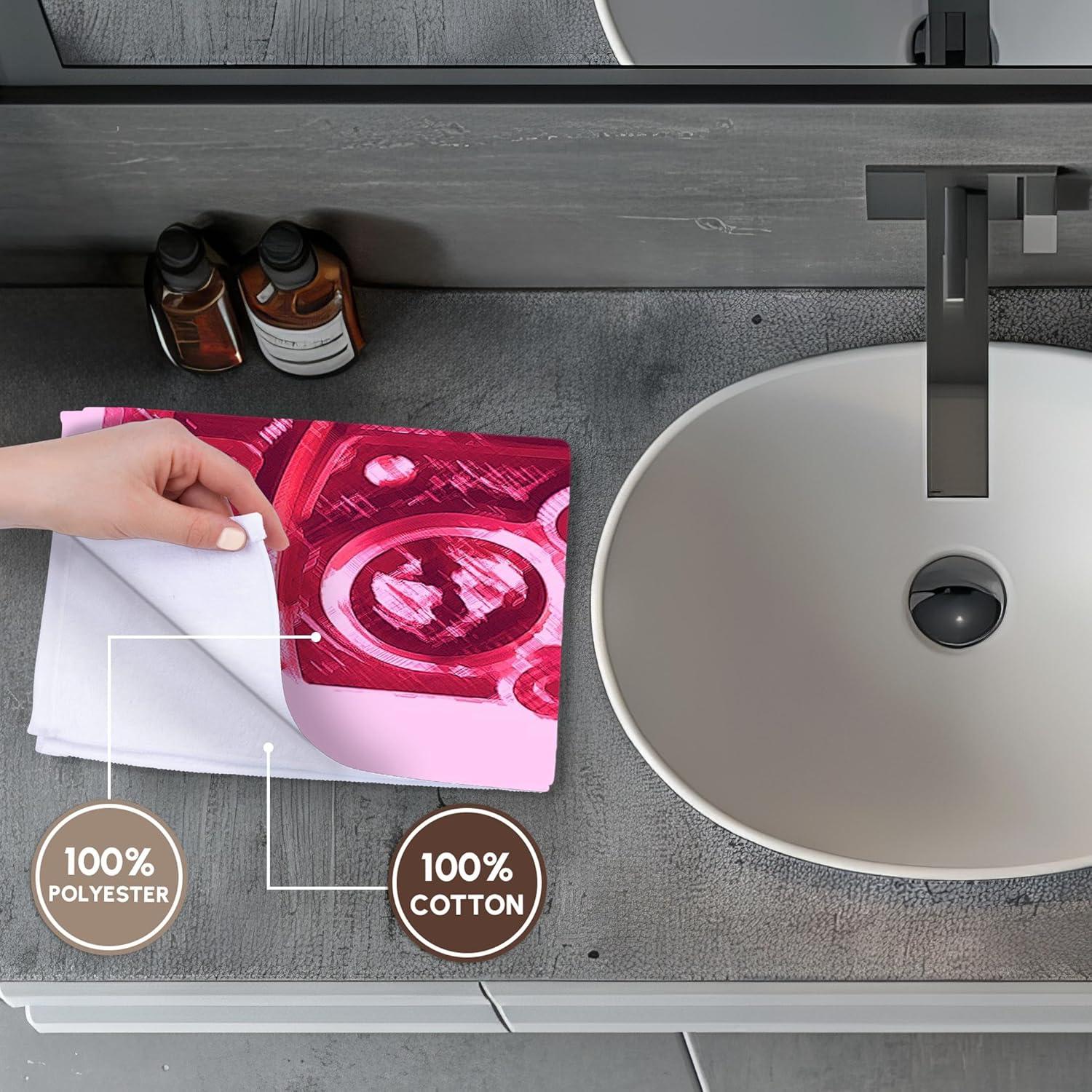 Toalla decorativa 3dRose 30x28 cm cámara vintage rosa