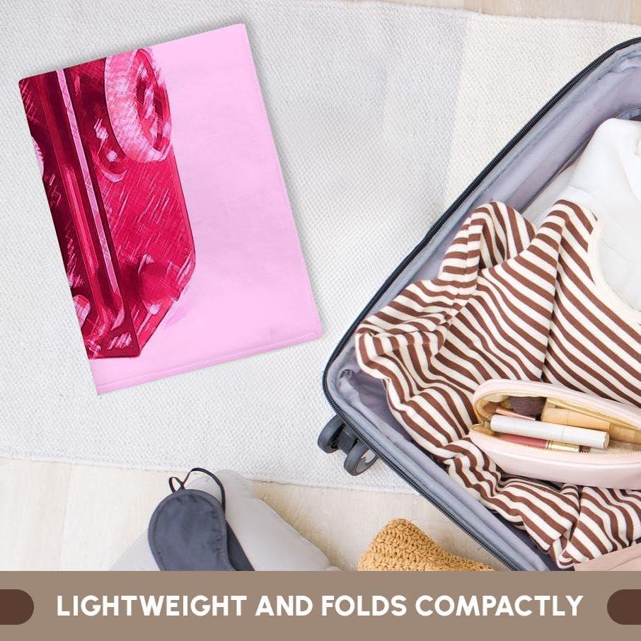 Toalla decorativa 3dRose 30x28 cm cámara vintage rosa