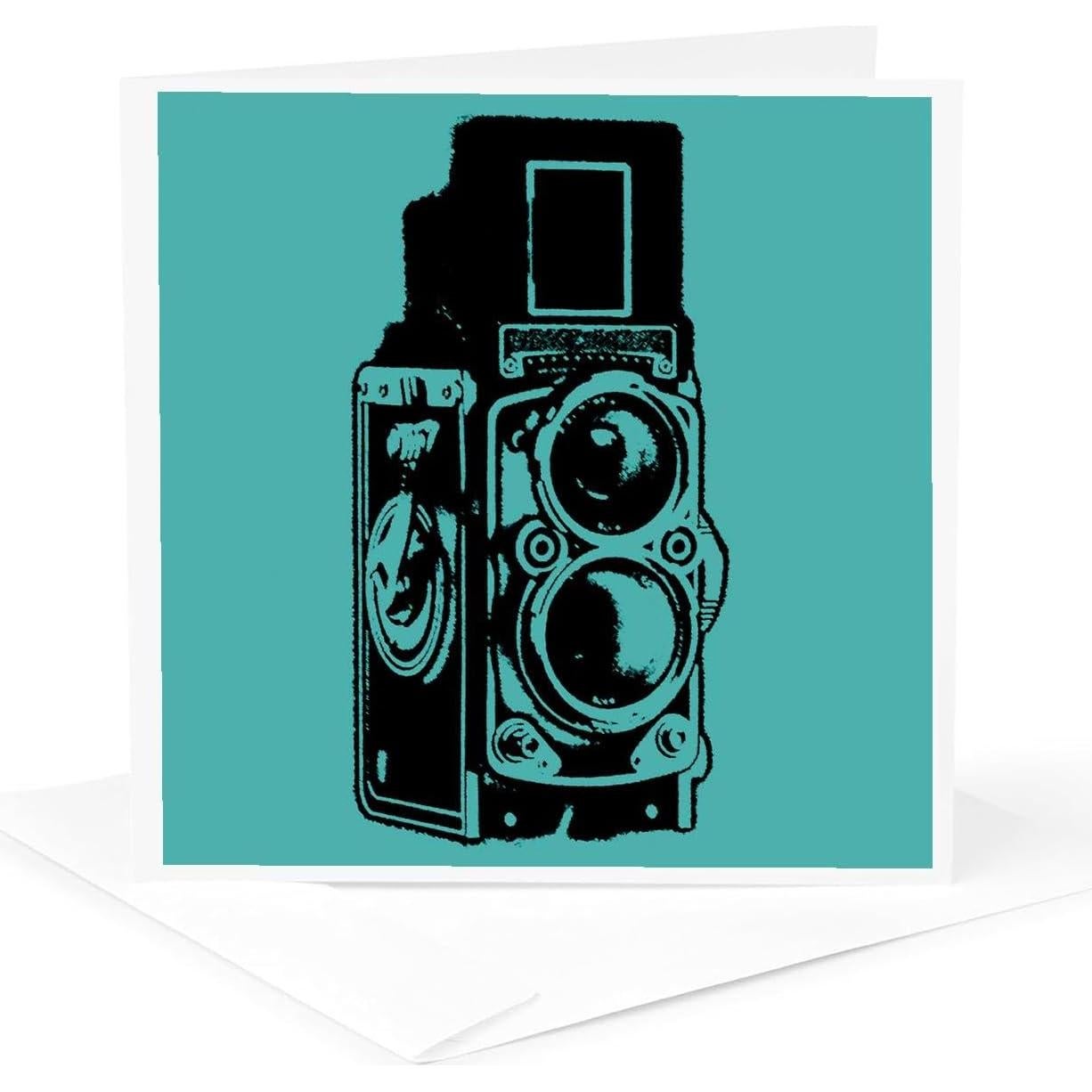 Tarjetas de Felicitación 3dRose - Cámara Vintage TLR - Paquete 6