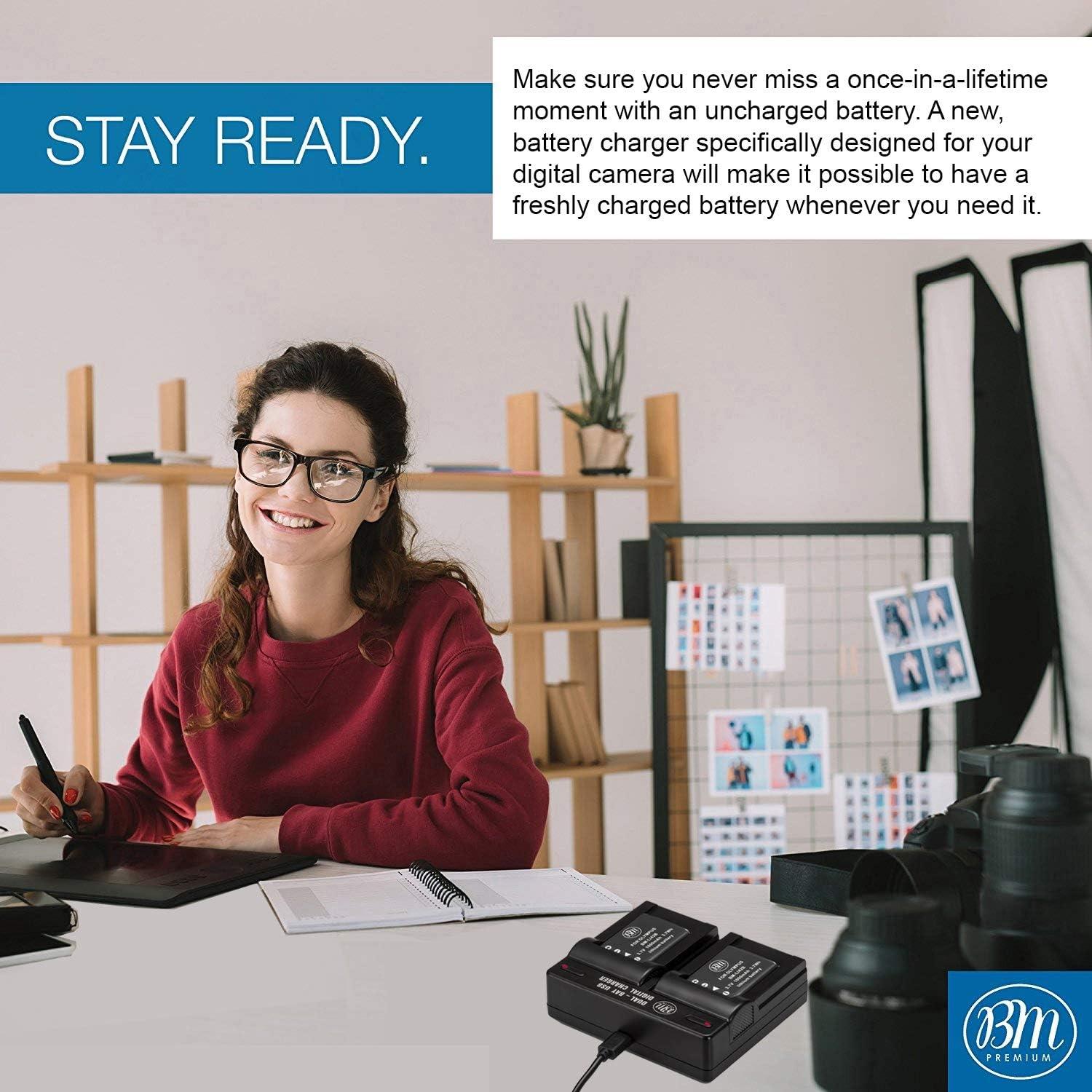 BM Premium Paquete 2 Baterías LB-012 y Cargador para Kodak