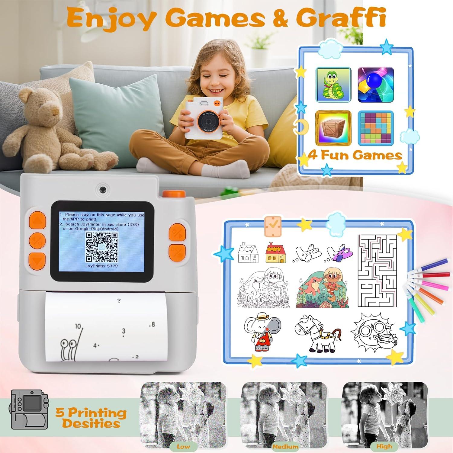 Cámara Instantánea Digital Cudinham 1080P para Niños - Blanco