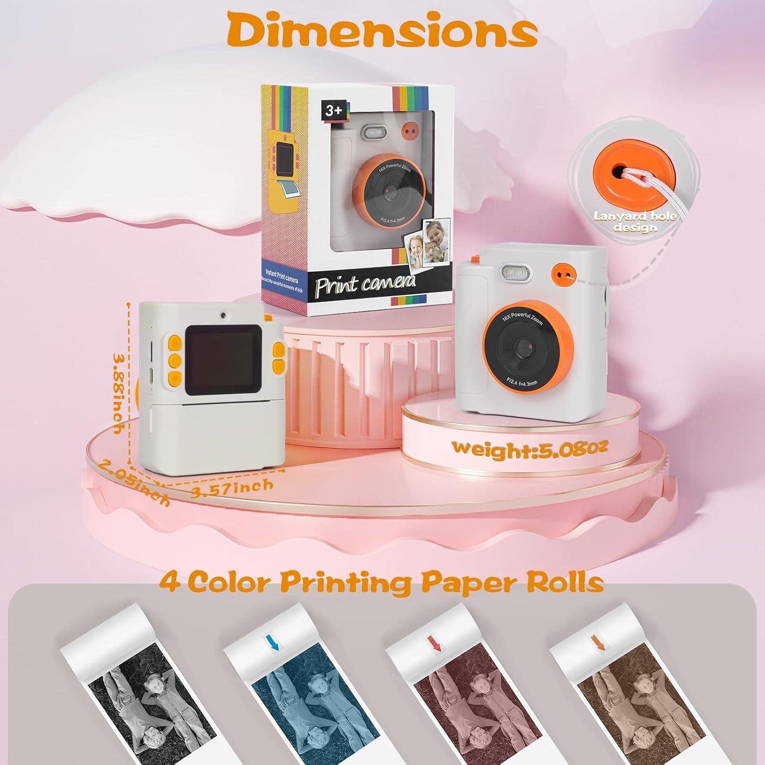 Cámara Instantánea Digital Cudinham 1080P para Niños - Blanco