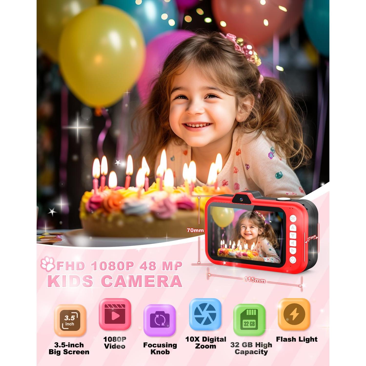 Cámara Digital para Niños Uffylle M9 48MP 1080P Pantalla 3.5"