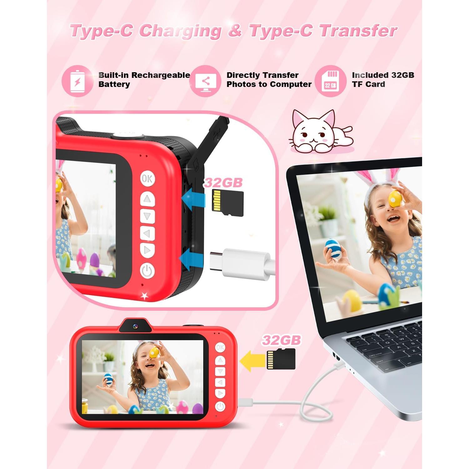 Cámara Digital para Niños Uffylle M9 48MP 1080P Pantalla 3.5"