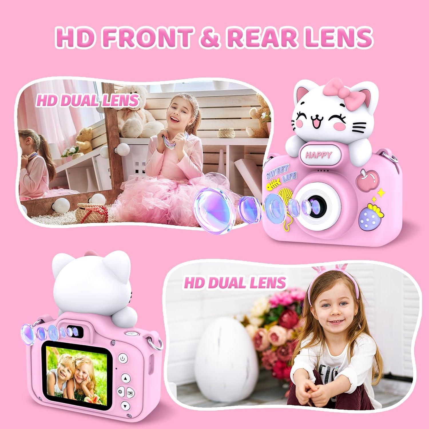 Cámara Digital para Niñas Kipvgin x1 1080P Rosa con 16GB