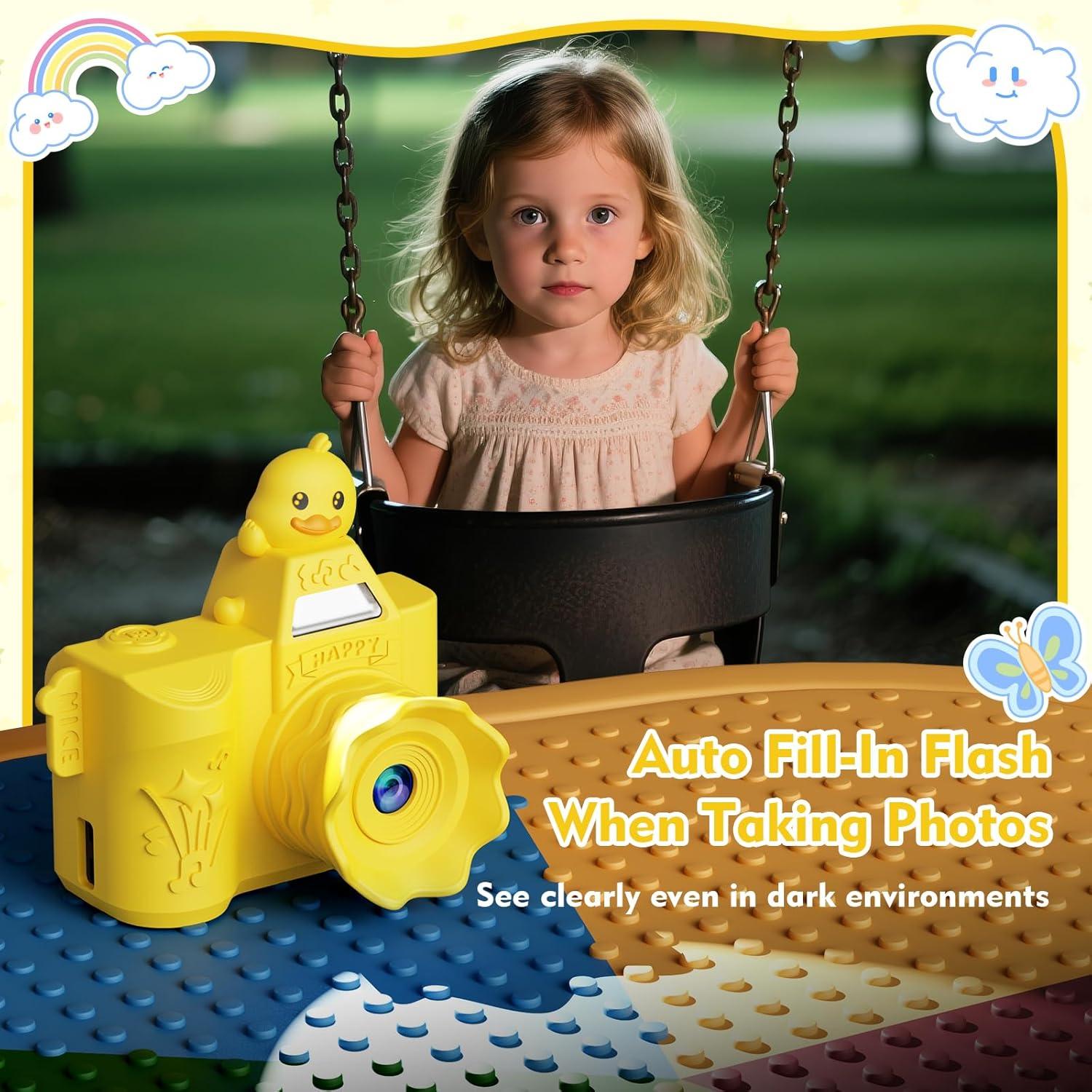 Mini Keychain Camera,Maxmango 1080P HD Video-1.3'' & 64G Screen Tiny Retro Vintage Digital Camera with Cartoon Protective Case,Christmas Birthday Toy Gifts for 3 4 5 6 7 8 9 10 Year Old Girl Boy Kids