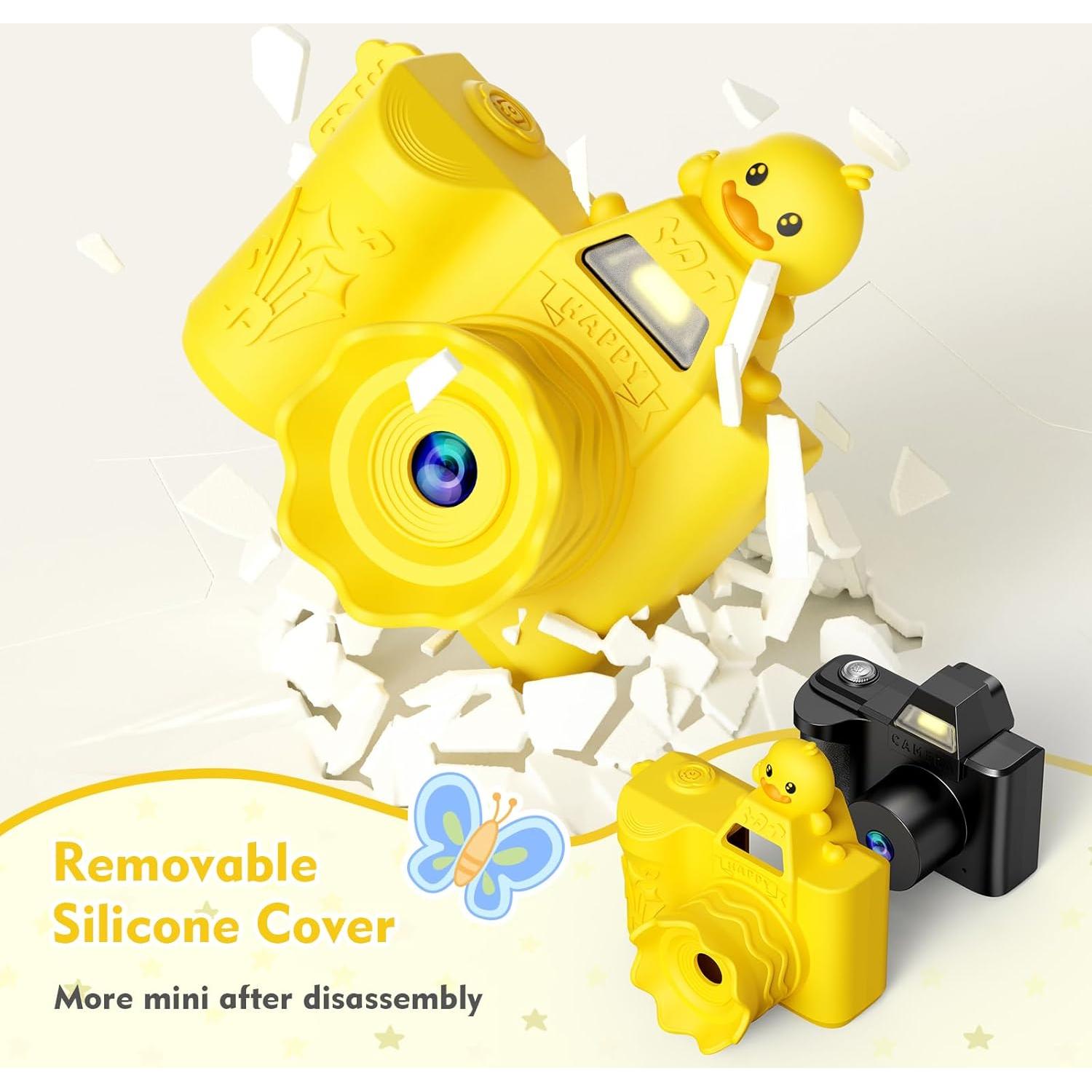 Mini Keychain Camera,Maxmango 1080P HD Video-1.3'' & 64G Screen Tiny Retro Vintage Digital Camera with Cartoon Protective Case,Christmas Birthday Toy Gifts for 3 4 5 6 7 8 9 10 Year Old Girl Boy Kids