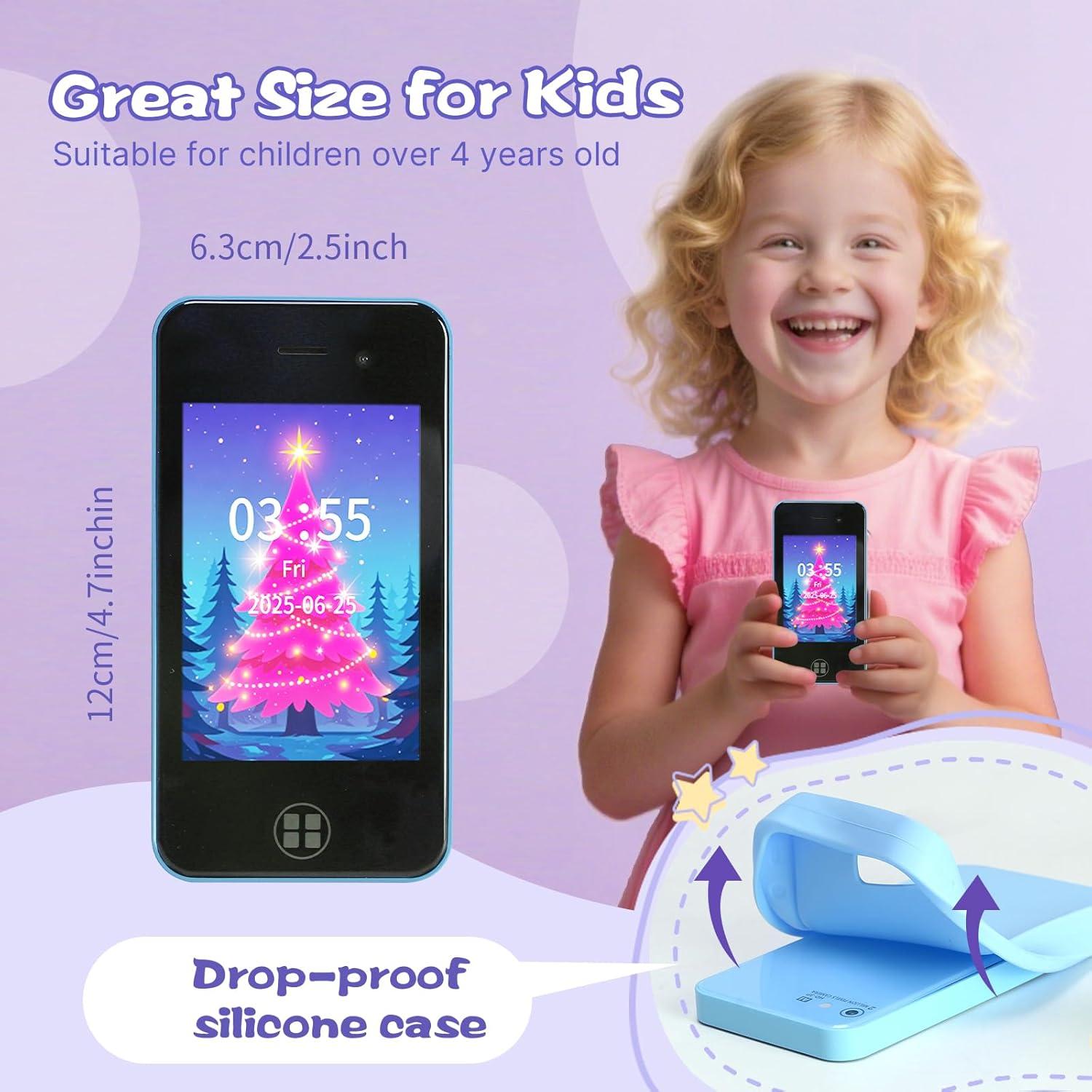 Teléfono Juguete Inteligente ANTUMKDS Azul 2.8" Doble Cámara