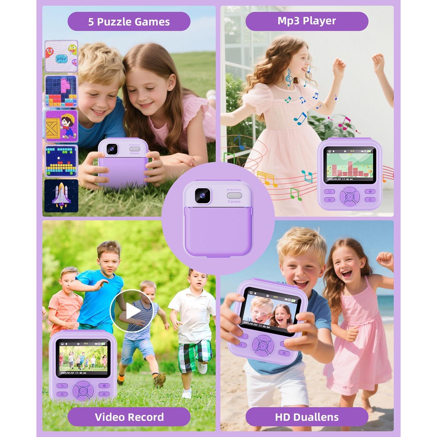 Cámara Instantánea Qnxoatr X90pro 48MP HD para Niños