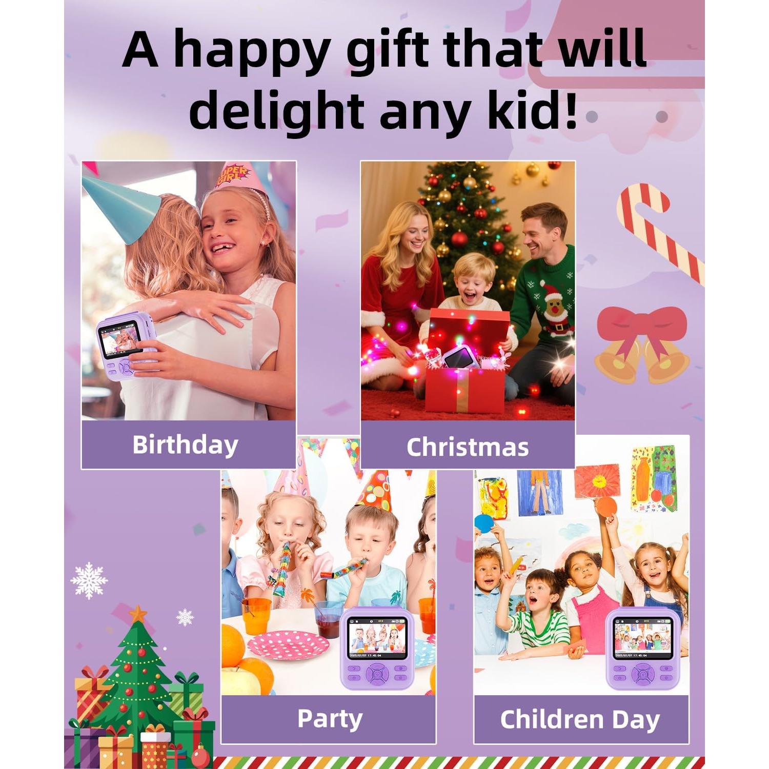 Cámara Instantánea Qnxoatr X90pro 48MP HD para Niños