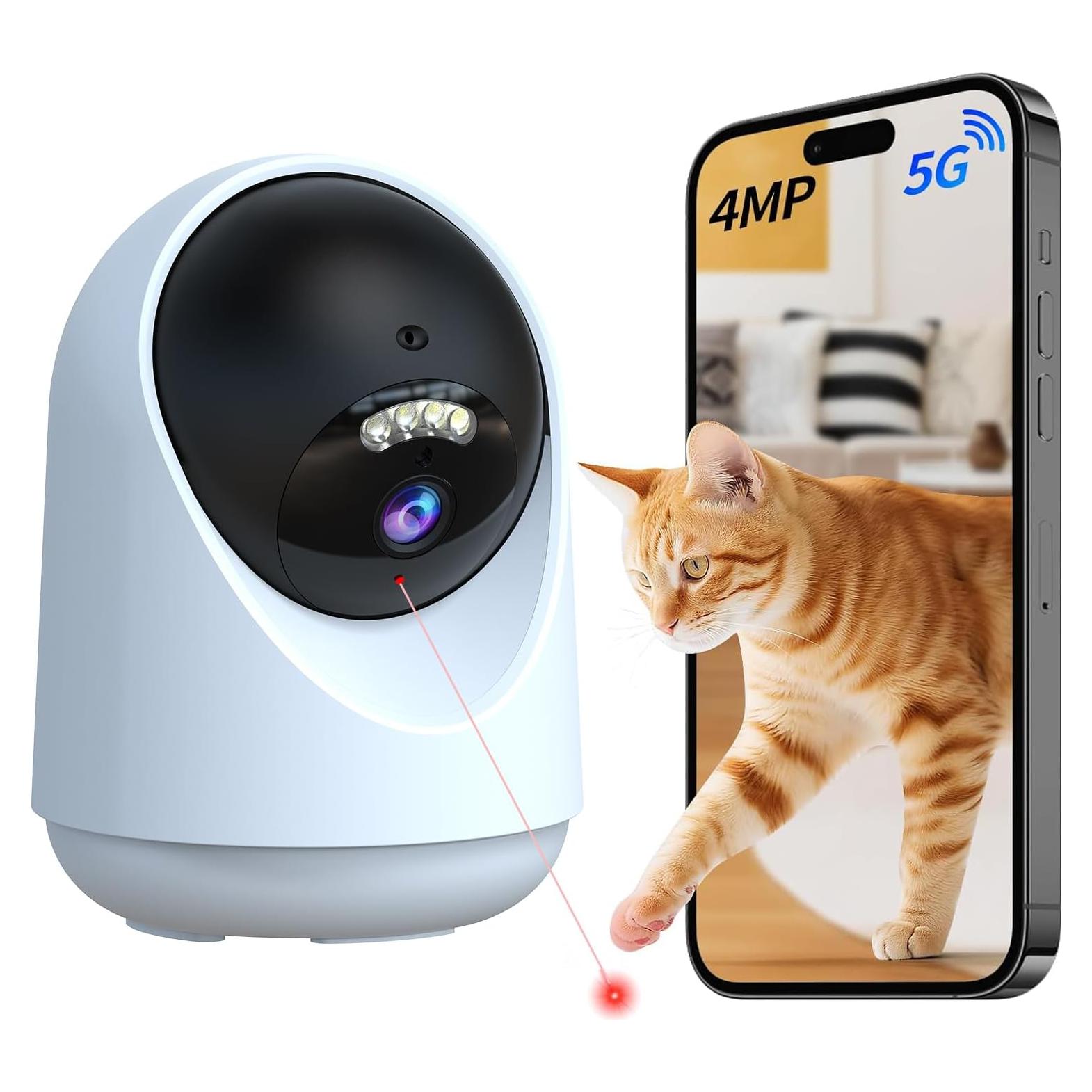 Cámara para Mascotas VILLA ART QC1 4MP HD con Juguete Láser