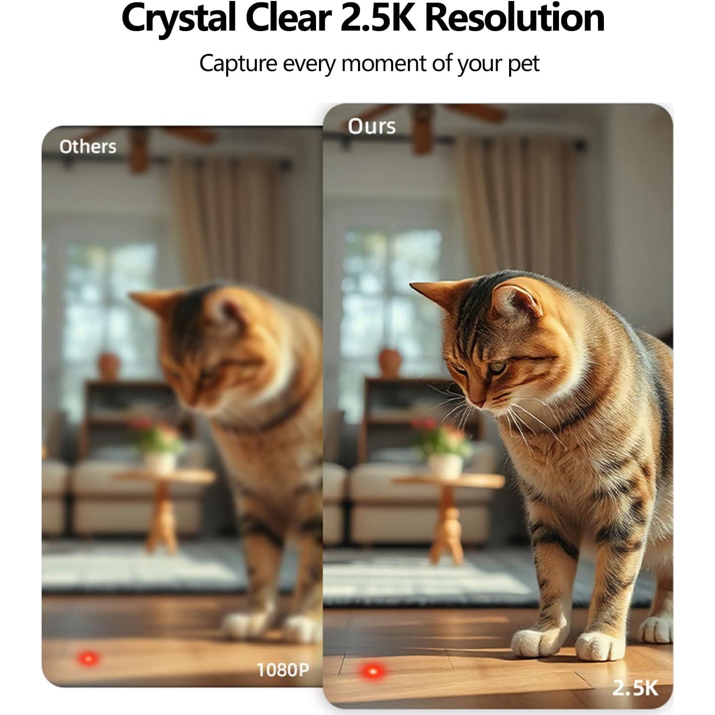 Cámara para Mascotas VILLA ART QC1 4MP HD con Juguete Láser