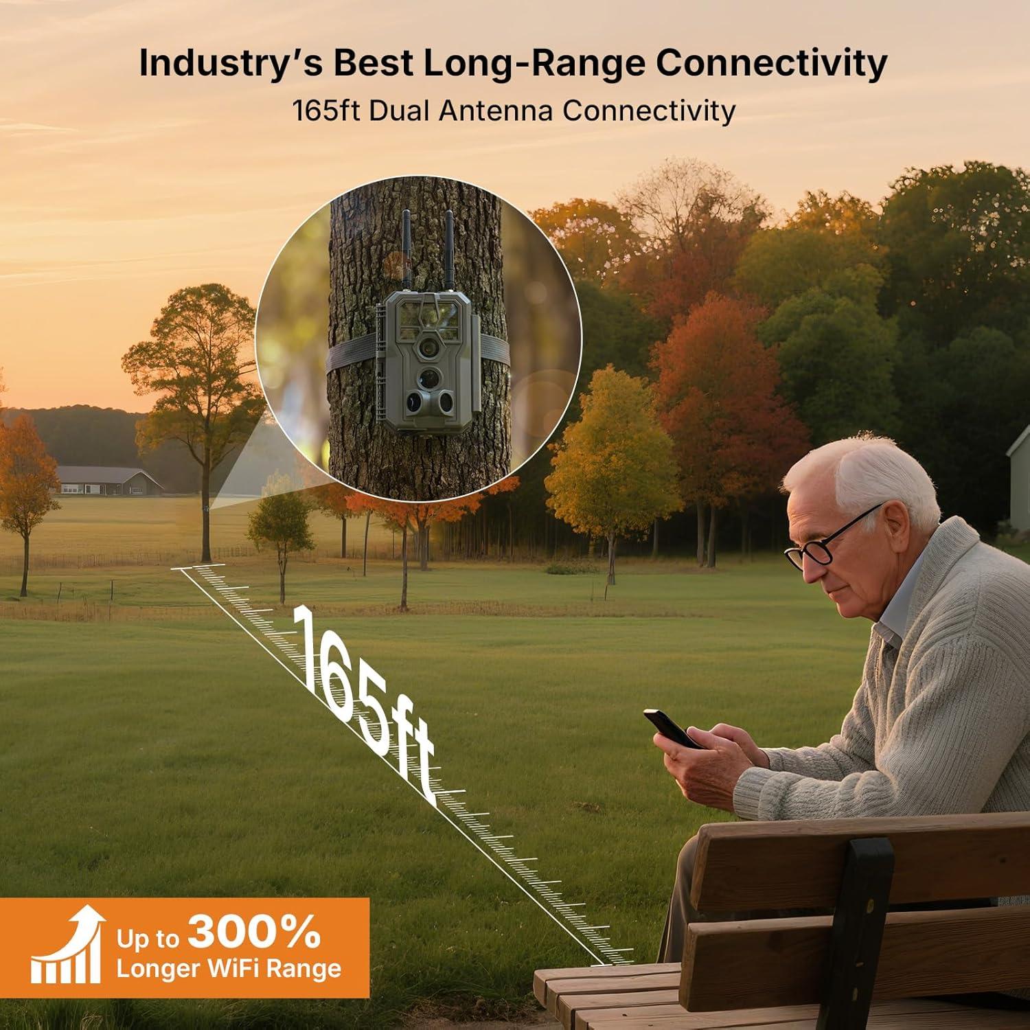 Cámara de sendero GardePro E8 2.0 Pro WiFi 4K con SD 64GB