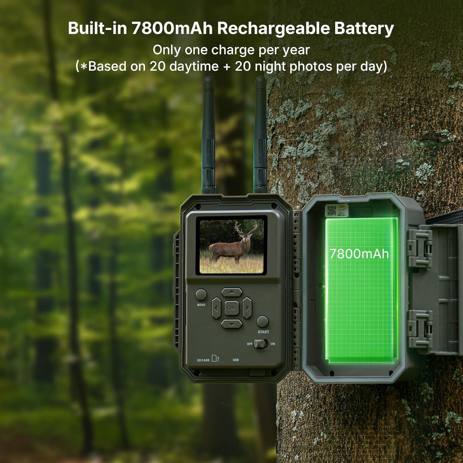 Cámara de sendero GardePro E8 2.0 Pro WiFi 4K con SD 64GB