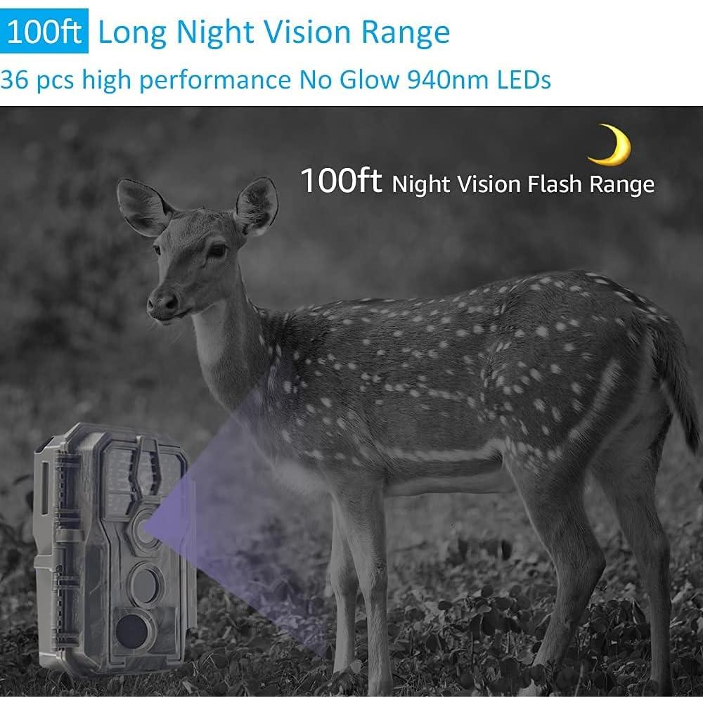 Cámara de sendero GardePro E5 48MP 1296p visión nocturna 30.48m