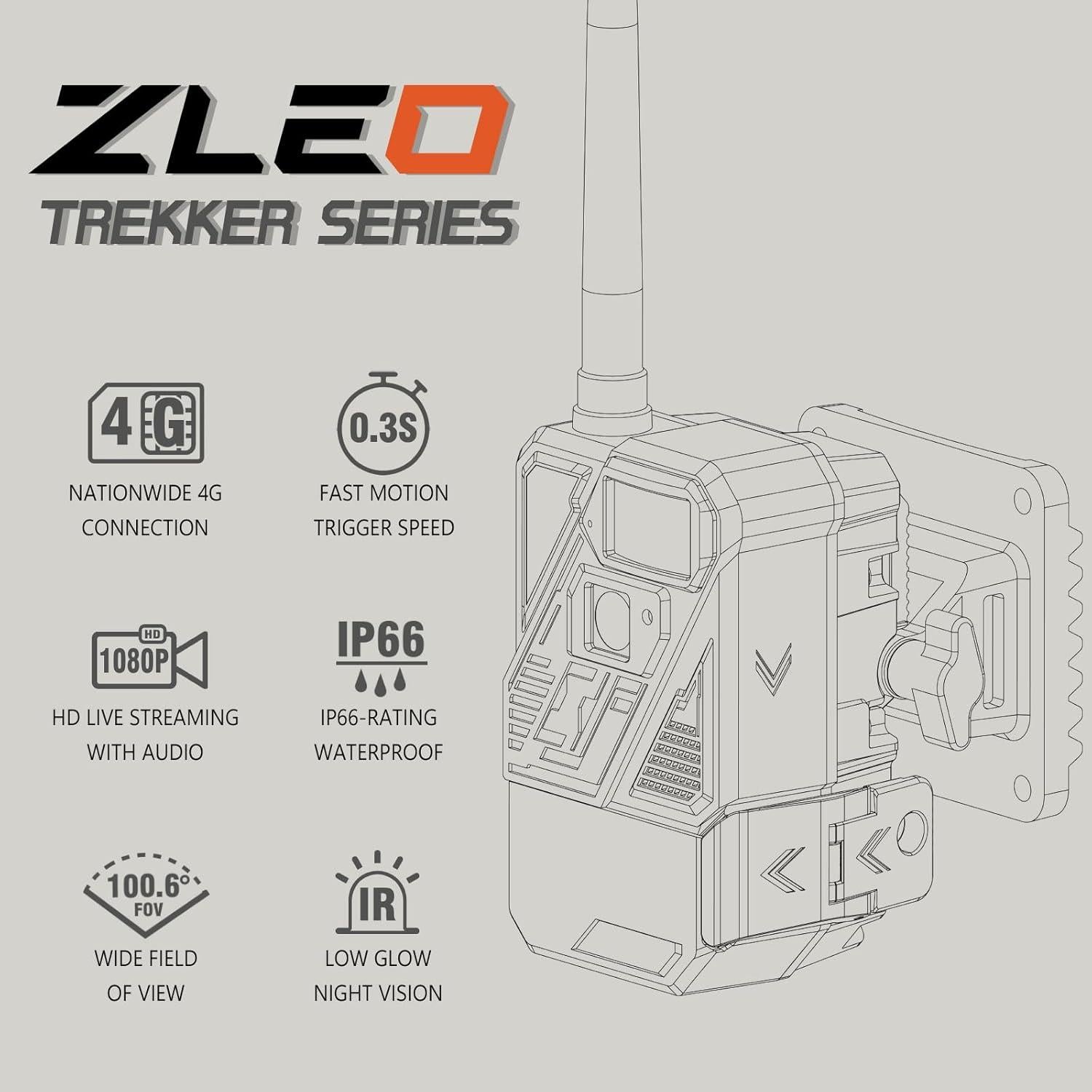 Cámara de Juego Celular ZLEO 1080P con Datos Ilimitados