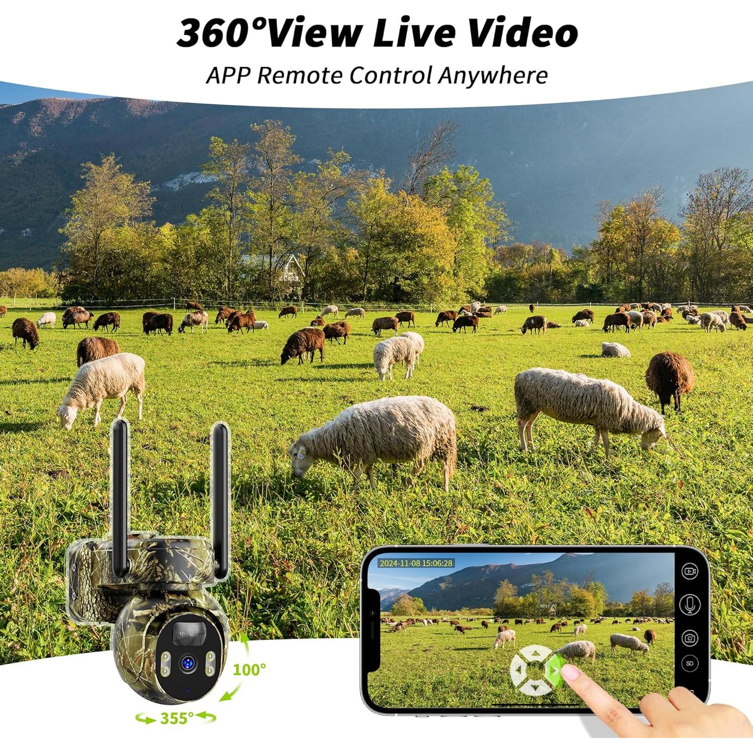 Cámara de sendero celular LIWAN ZC-YT10 2K HD Solar IP66