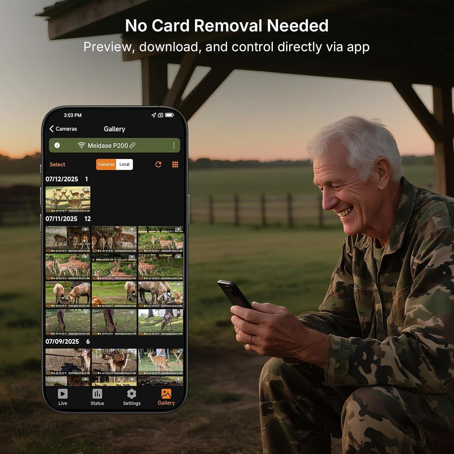 Cámara de Sendero Meidase P200, 64MP, Video 1296p, WiFi/Bluetooth