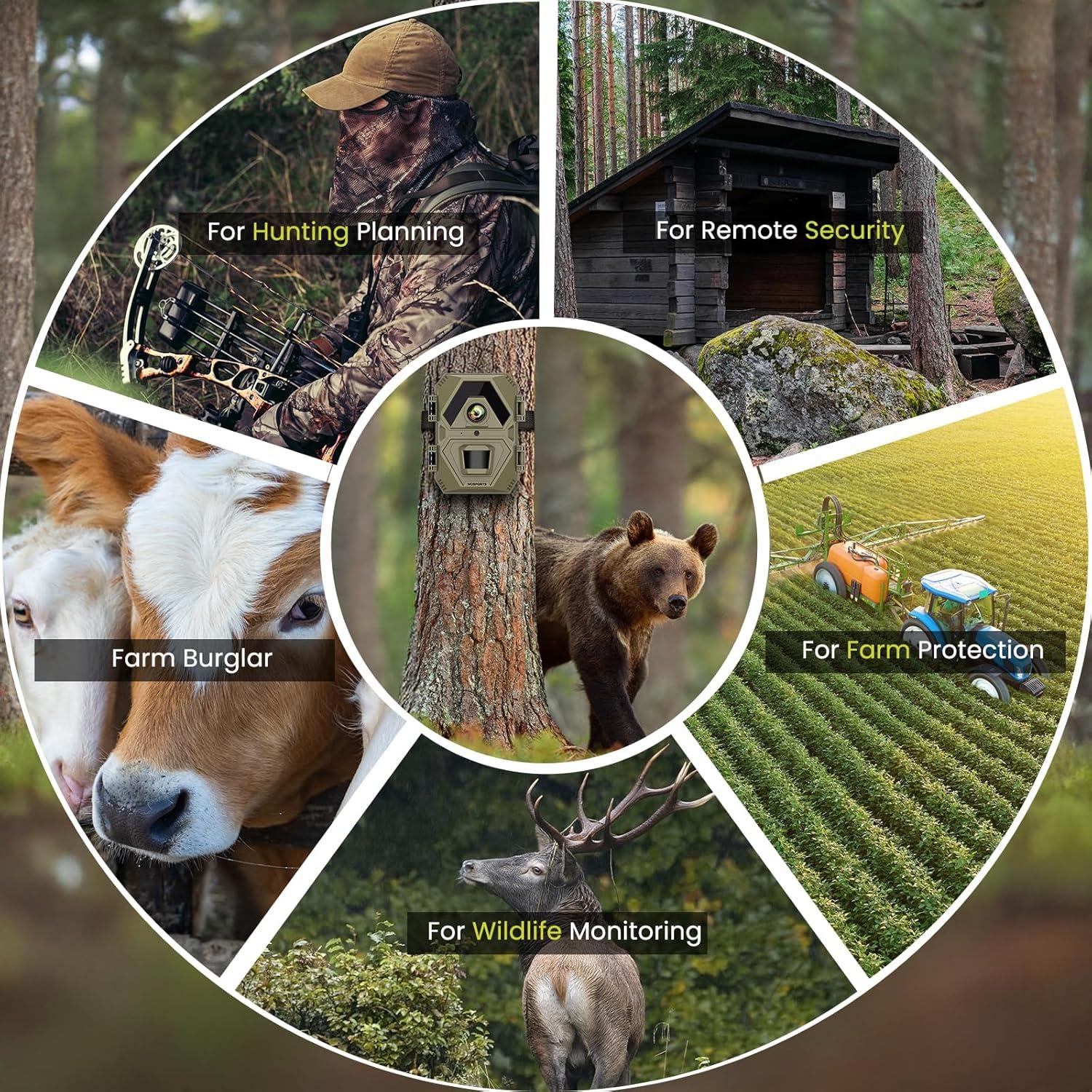 Cámara de sendero WOSPORTS H37 36MP 1440P visión nocturna