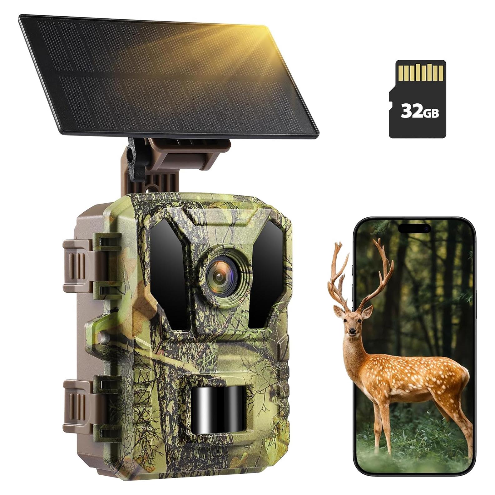 Cámara de Sendero Solar WiFi Briggren 4K 64MP Impermeable