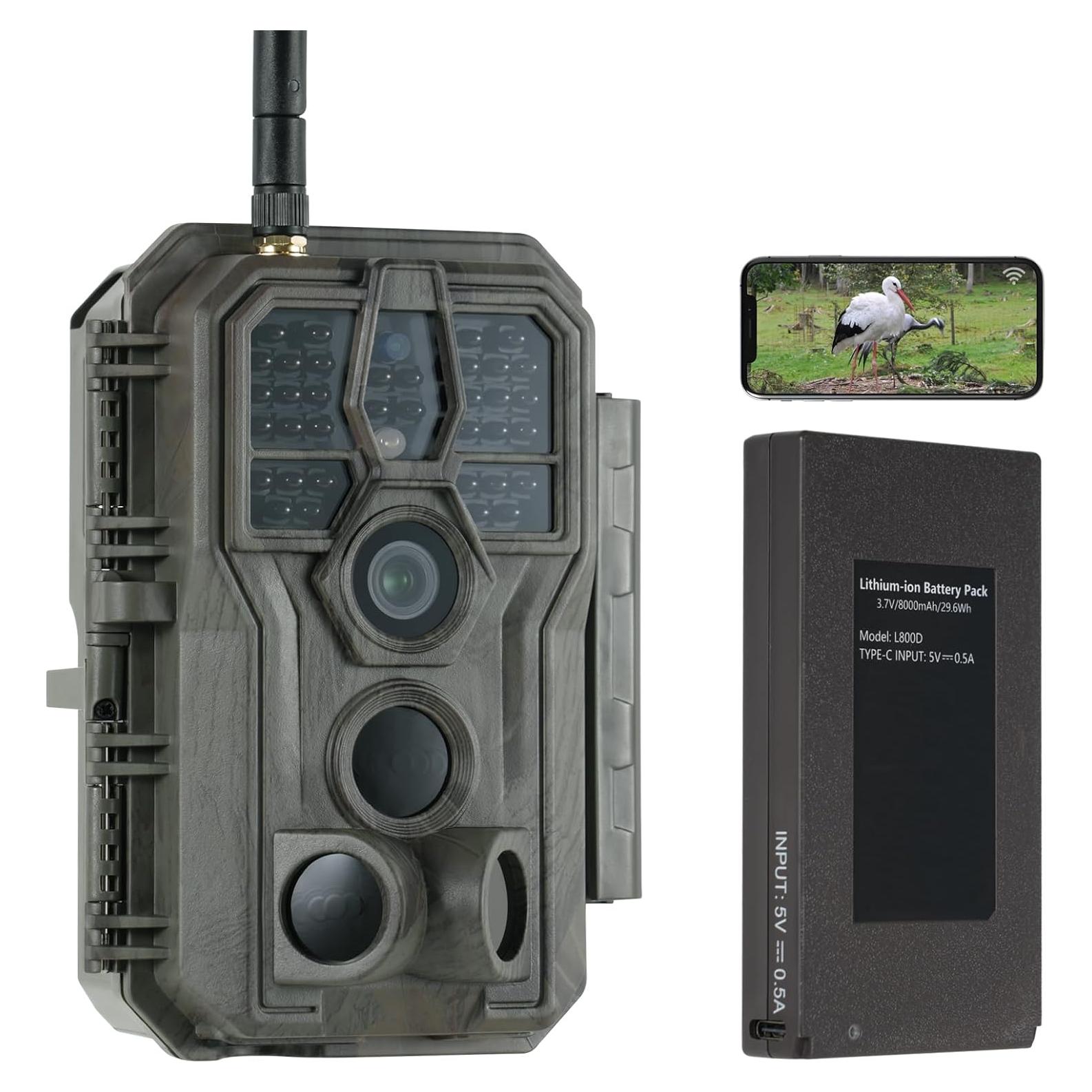 Cámara de sendero GardePro E8P WiFi 48MP visión nocturna 30m