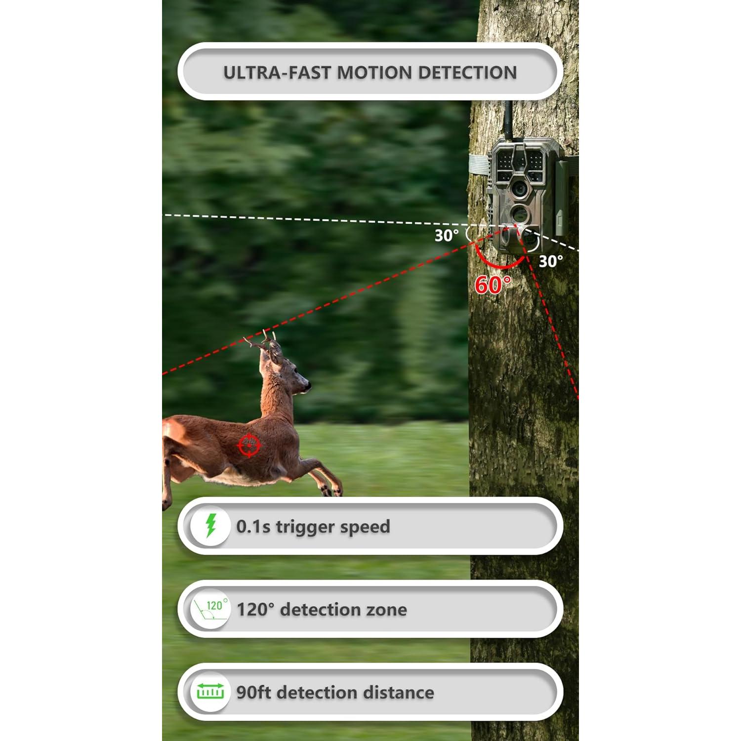 Cámara de sendero GardePro E8P WiFi 48MP visión nocturna 30m