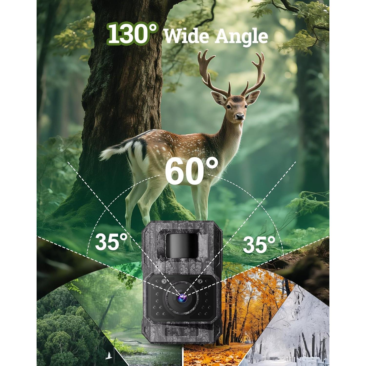 Cámara de sendero solar MAXDONE 4K 64MP WiFi IP66