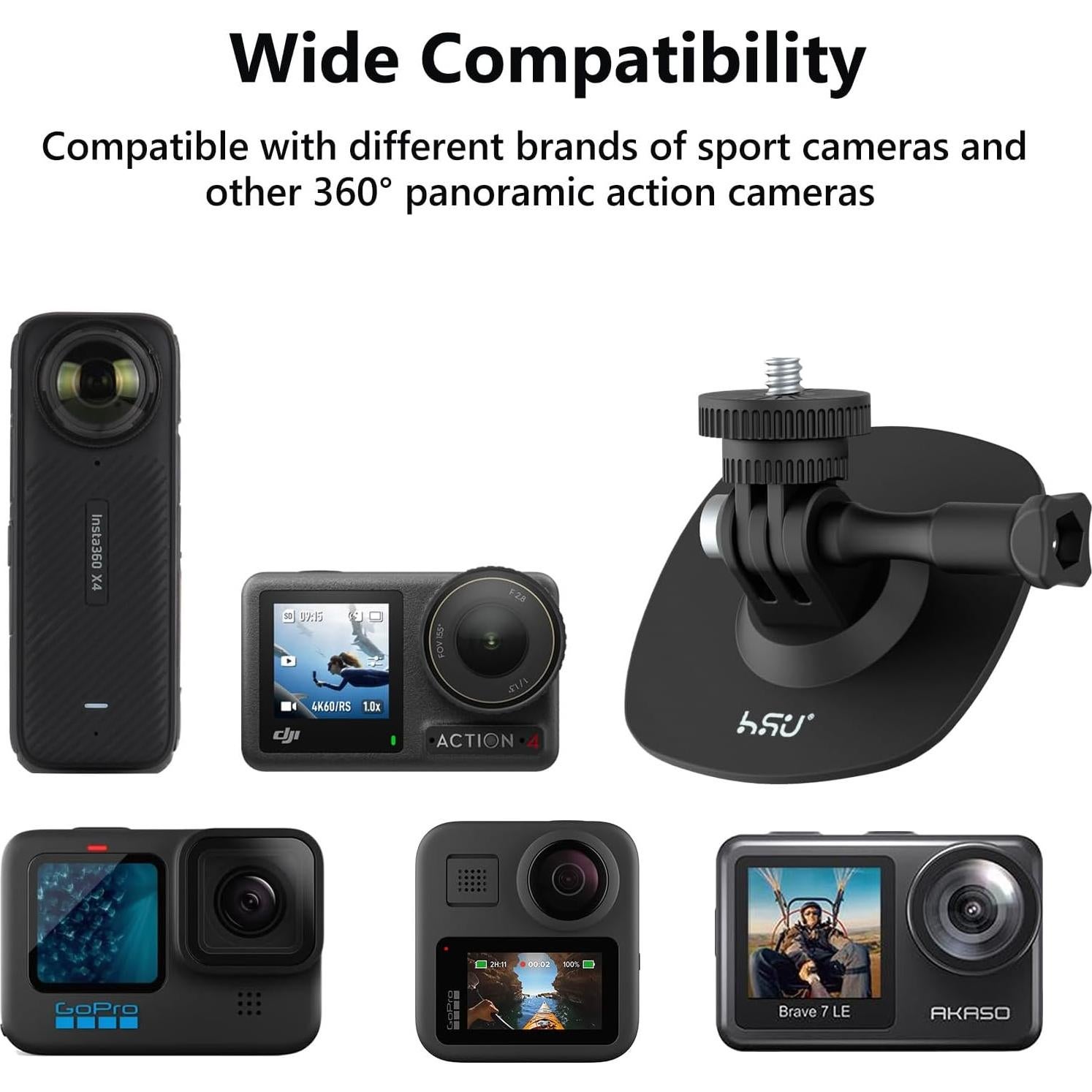 Conjunto de Montaje Vertical HSU para GoPro y Cámaras de Acción