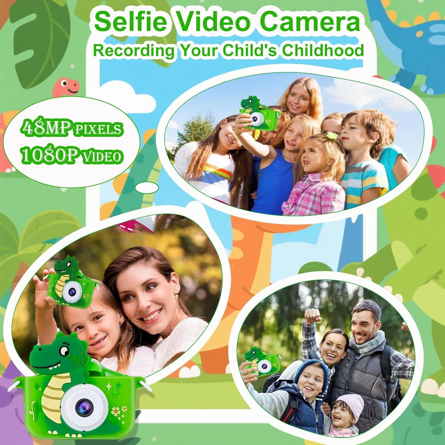 Cámara Digital para Niños Kiisda X10S 48MP HD 1080P Verde