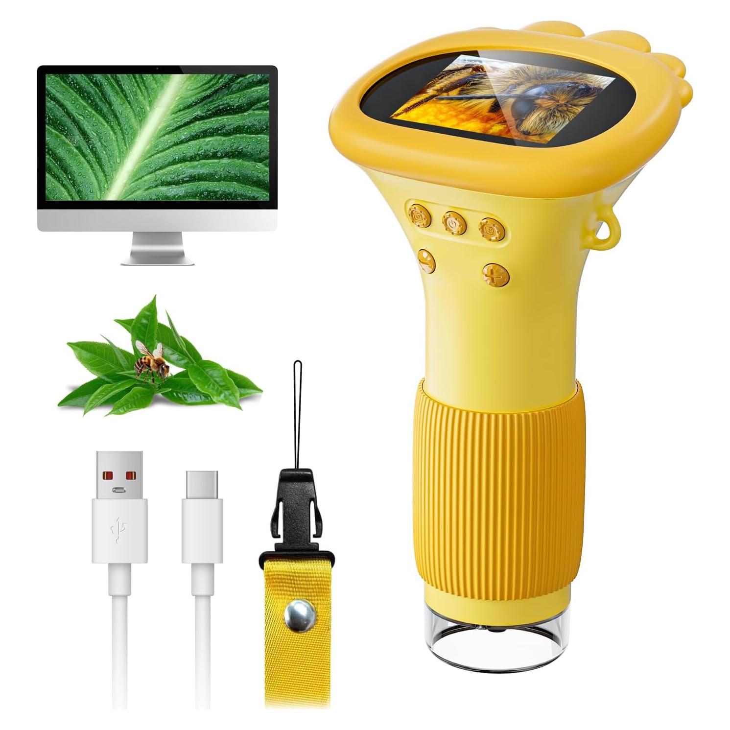 Microscopio Digital para Niños SKYBASIC 1000X Pantalla 2"