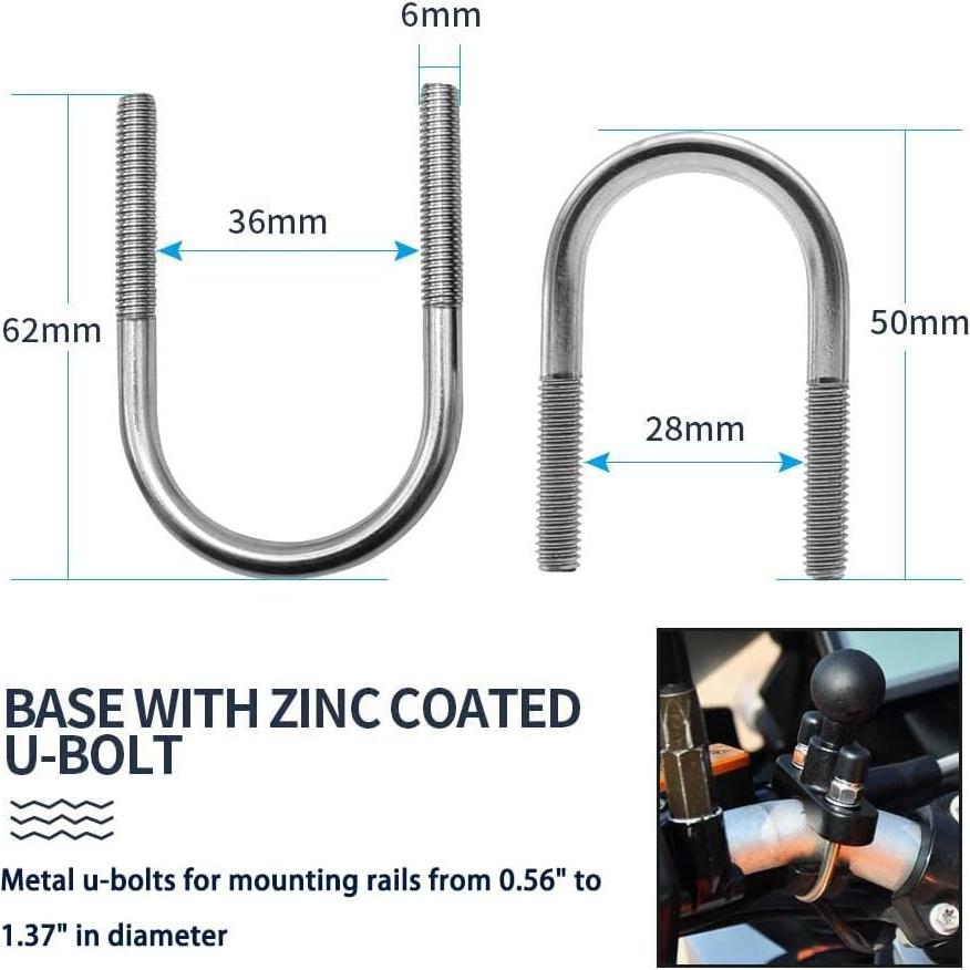 Soporte de cámara para motocicleta usmallbee 360° negro