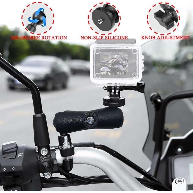 Soporte de cámara para motocicleta usmallbee 360° negro