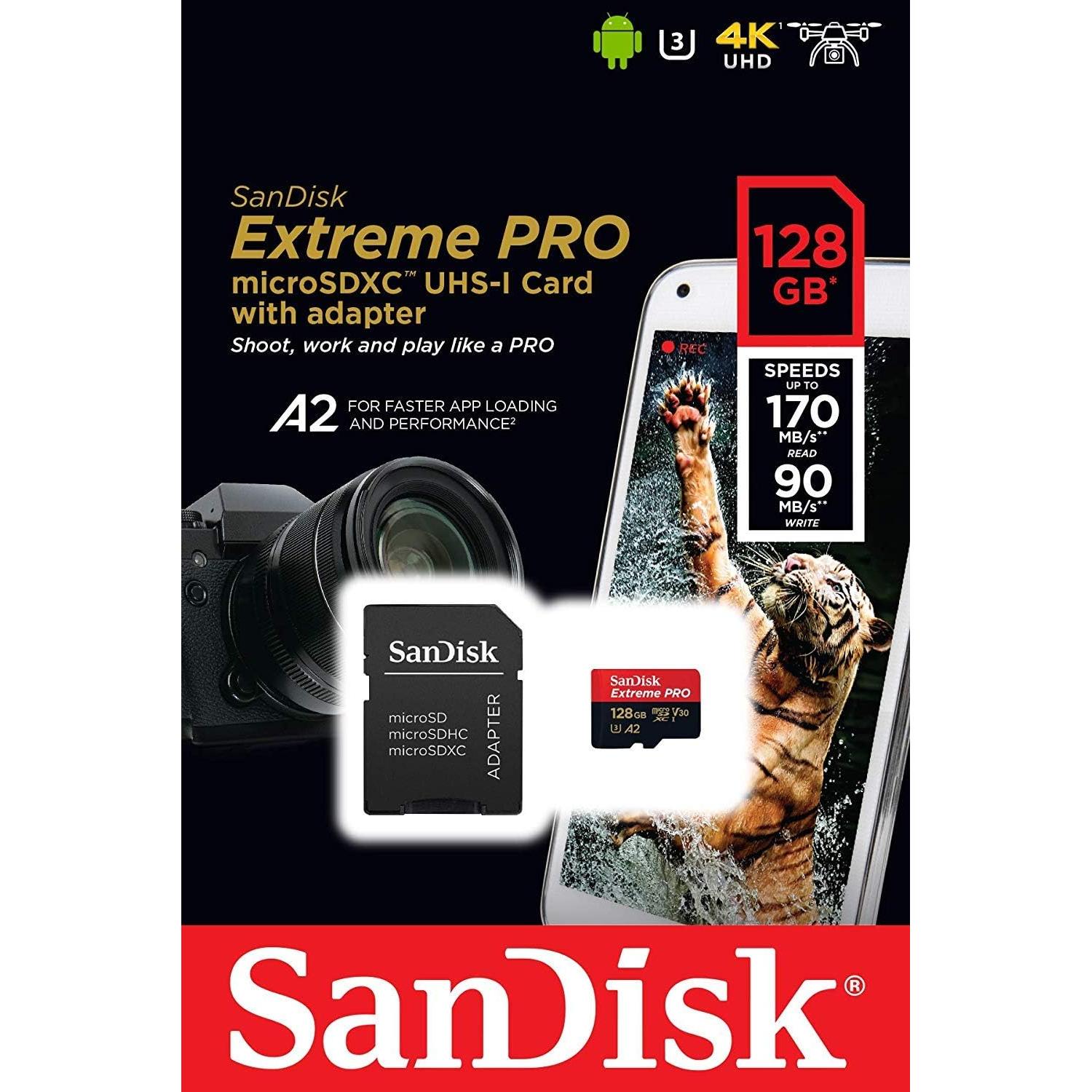 Tarjeta Micro SD SanDisk Extreme Pro 128GB para GoPro Hero 9