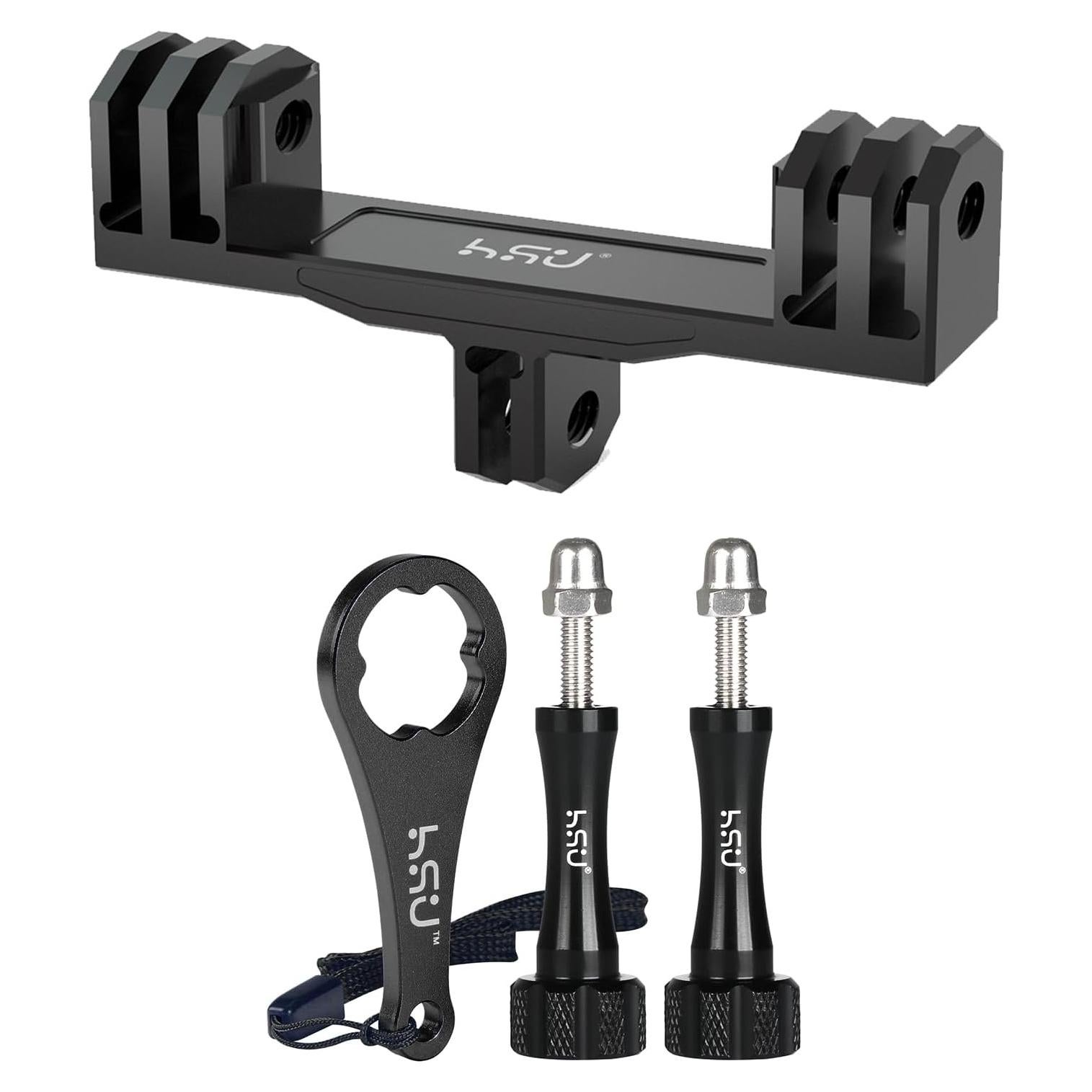 Montaje Dual Twin de Aluminio HSU para GoPro Hero 4-13