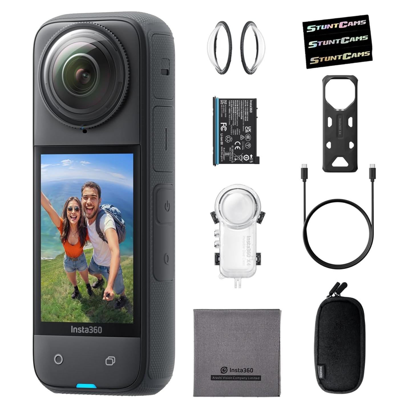 Cámara de acción 360° Insta360 X4 8K impermeable con kit