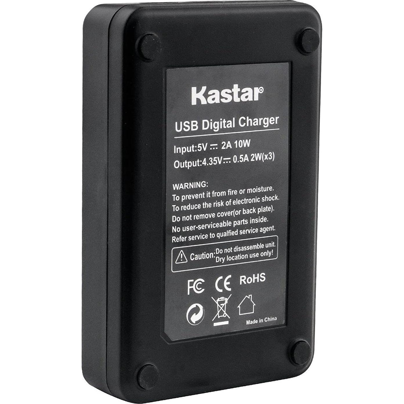 Kastar Cargador Triple USB LCD + 3 Baterías para GoPro
