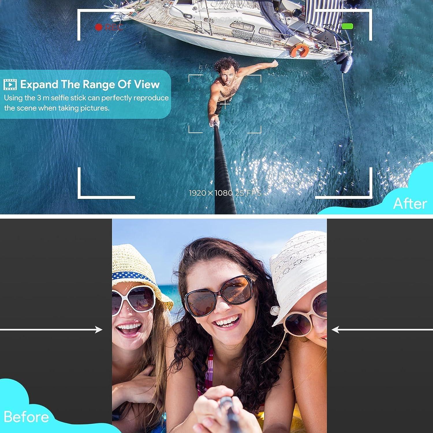 Palo de Selfie Extensible REYGEAK 300cm Fibra de Carbono