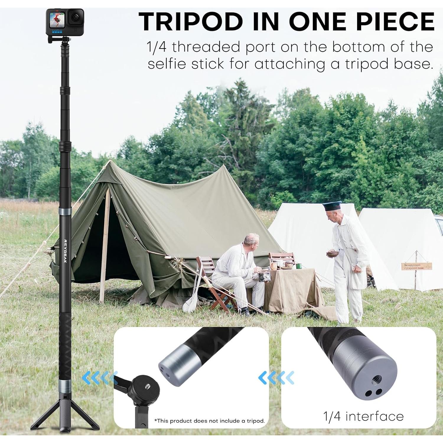 Palo de Selfie Extensible REYGEAK 300cm Fibra de Carbono