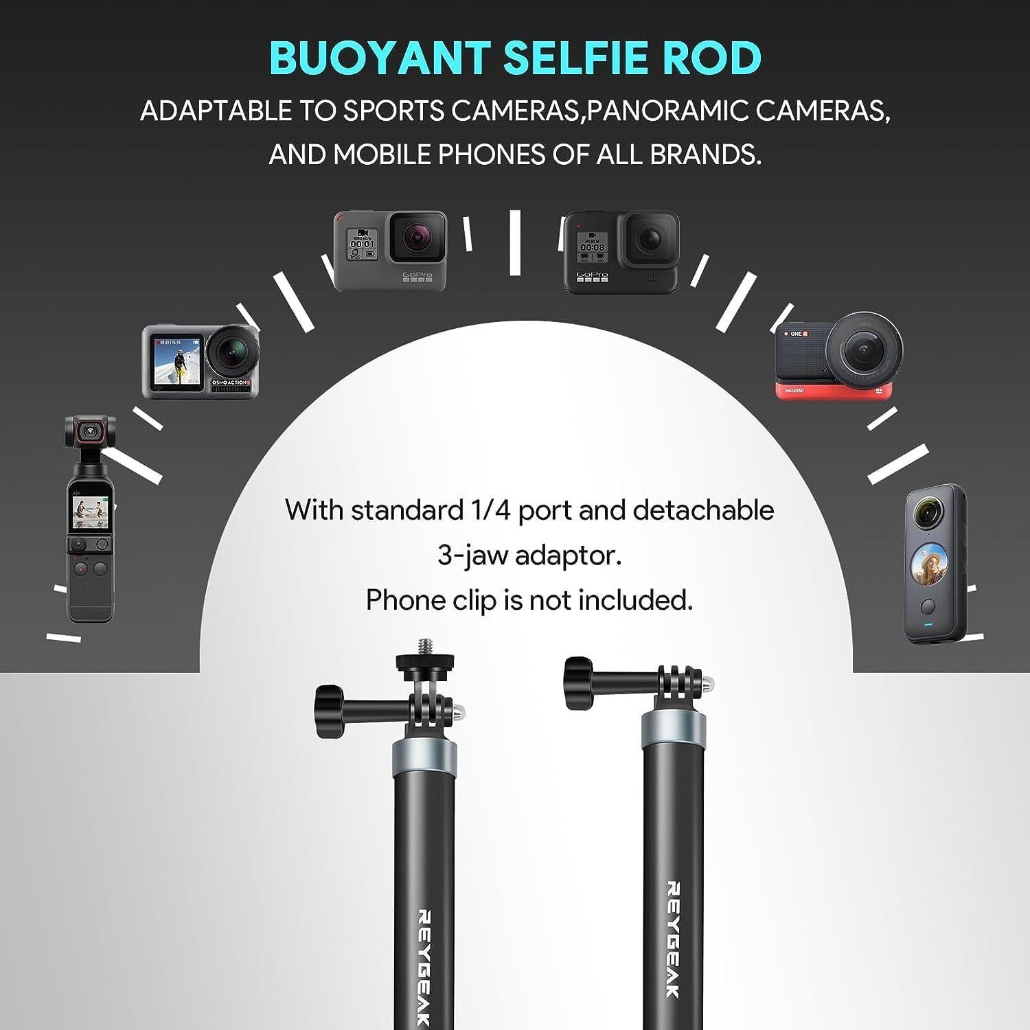 Palo de Selfie Extensible REYGEAK 300cm Fibra de Carbono