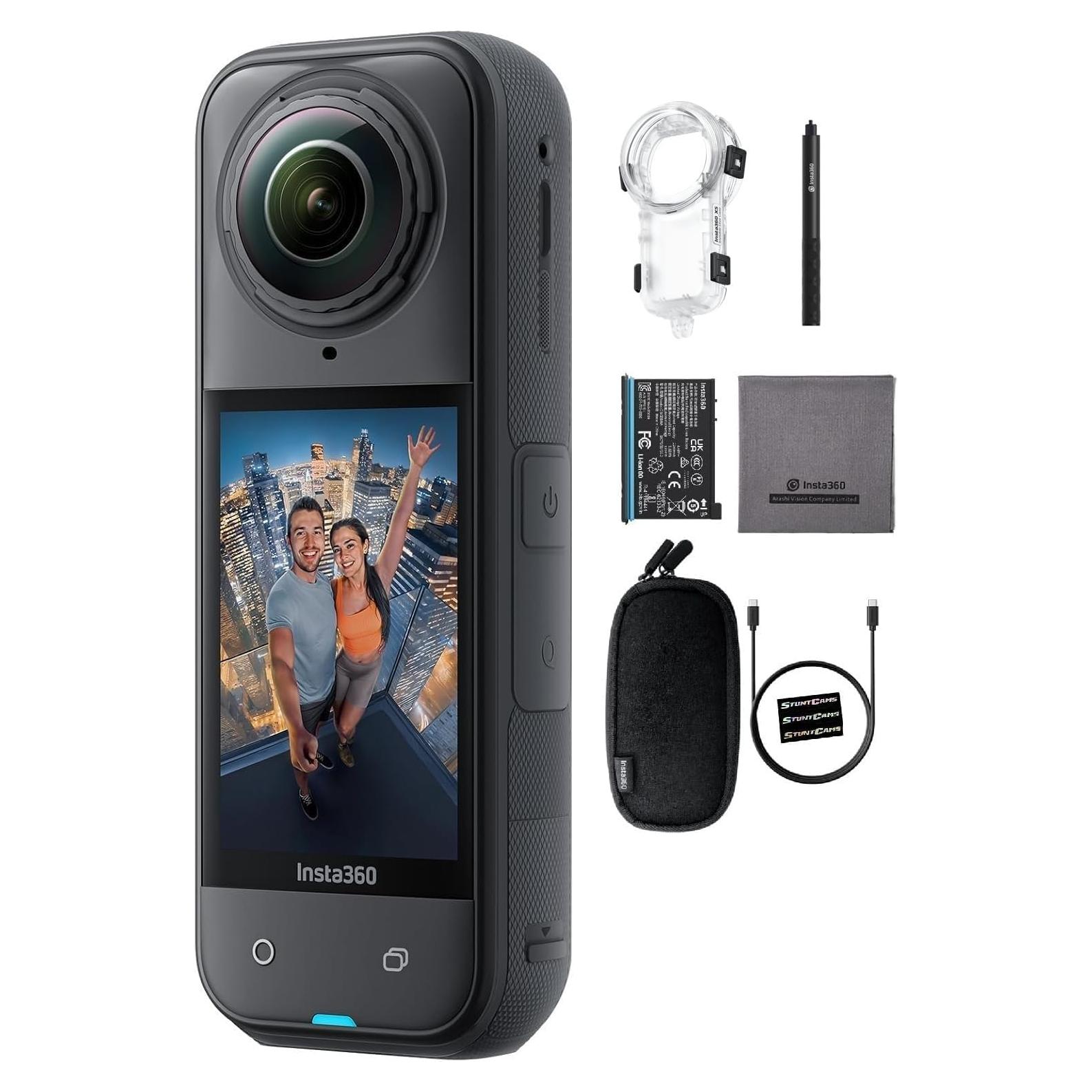 Cámara de acción Insta360 X5 8K 360° 72MP impermeable