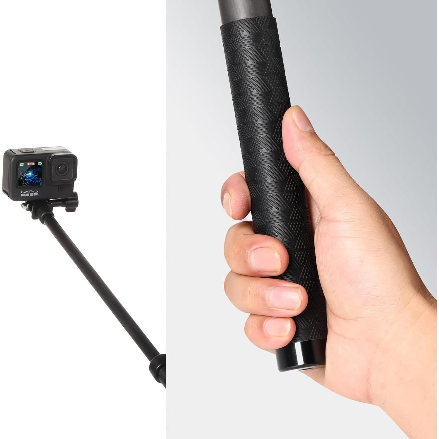 Palo de Selfie Fibra de Carbono Funnyfox 120cm para GoPro e Insta360