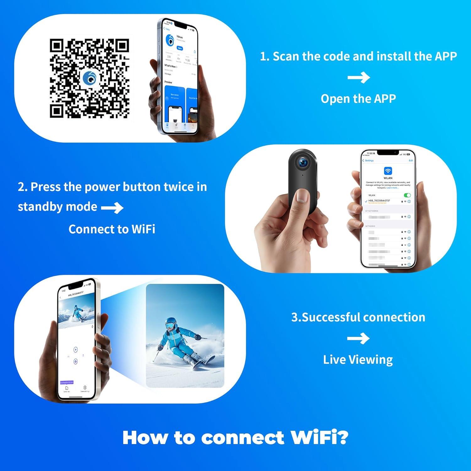 Cámara de Acción Deportiva 4K Genérico WPP-02 Negra 159g