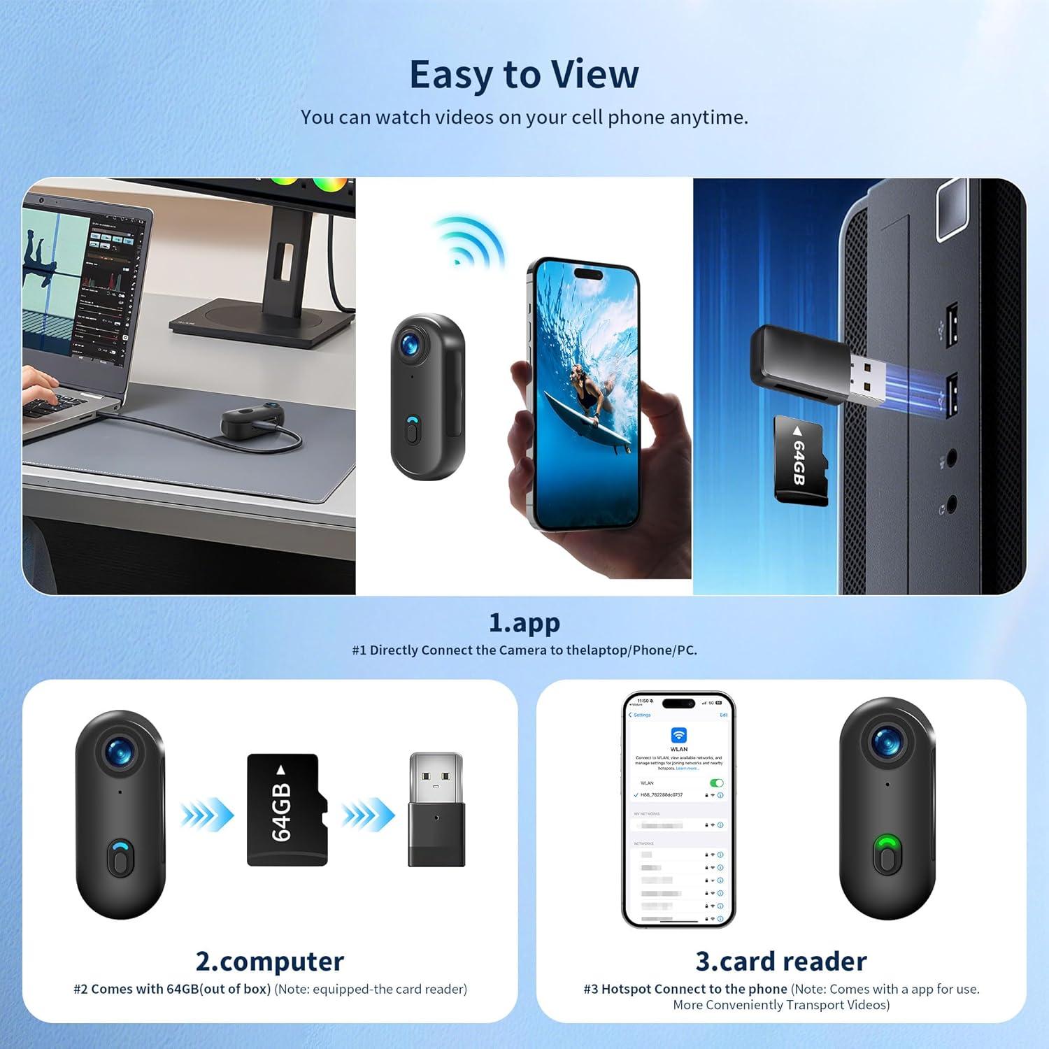 Cámara de Acción 4K Asdanalili A10 con Estuche Impermeable 64GB