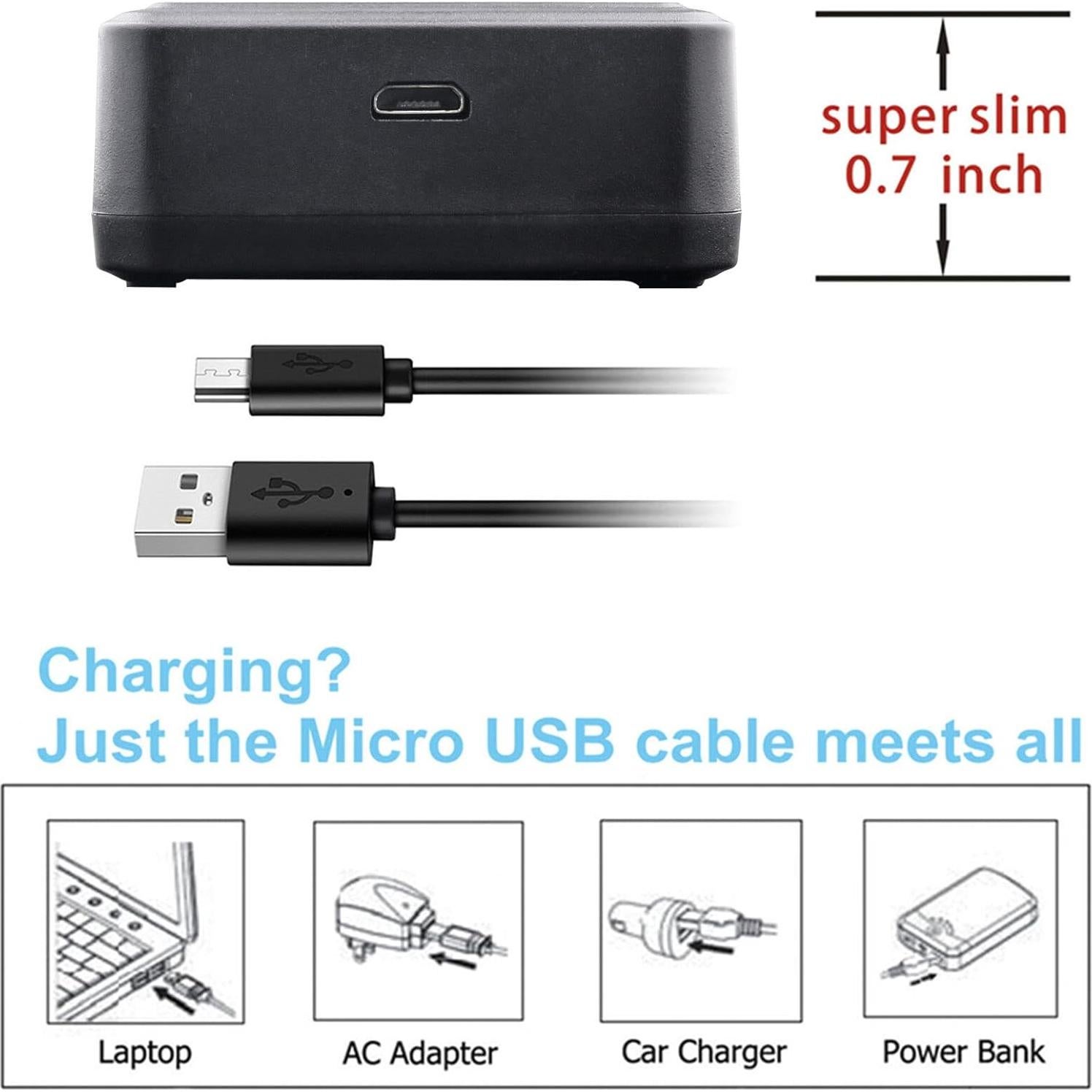 Kastar Cargador Triple USB + 2 Baterías Litio SJ4000