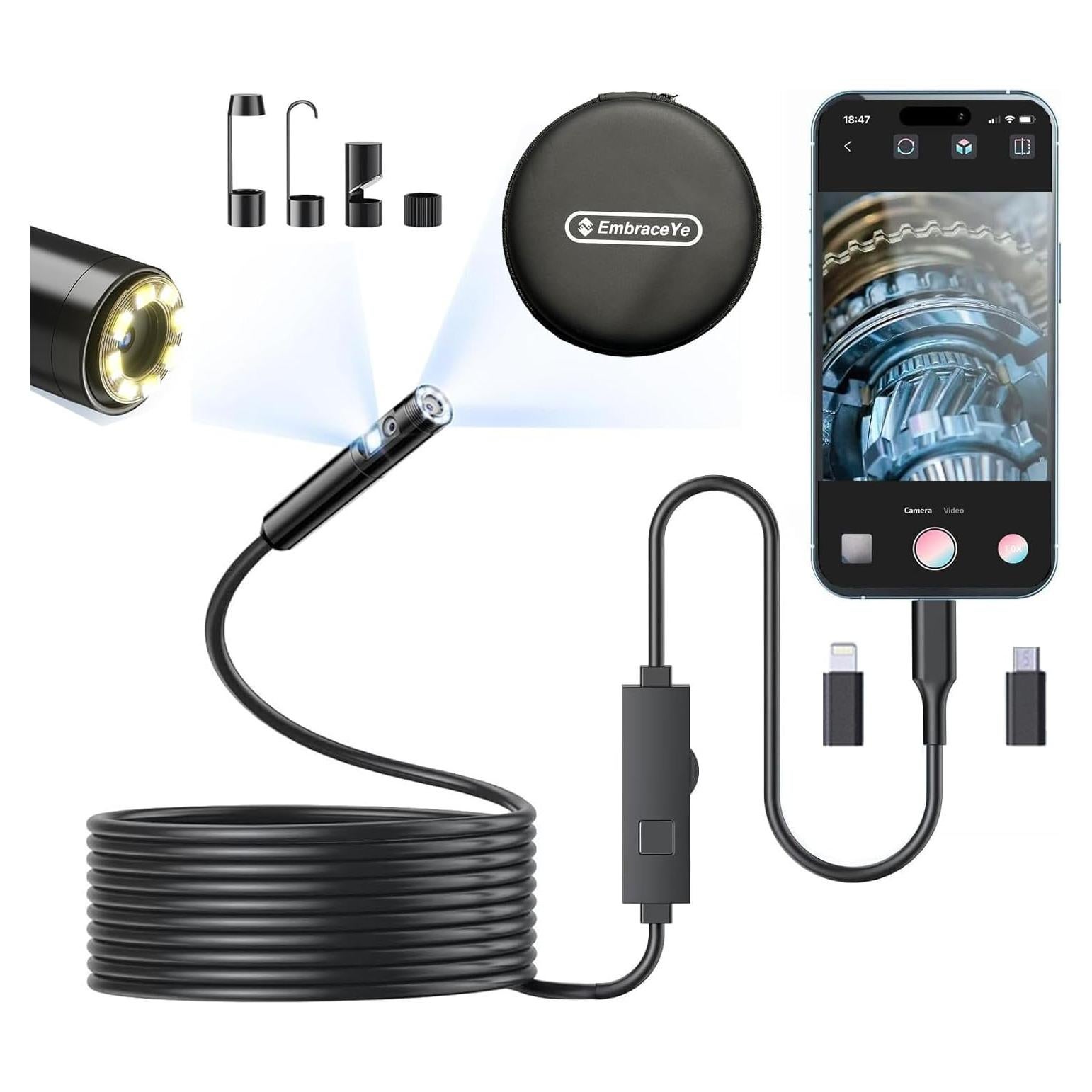 Cámara de Inspección BORESCOPE Doble Lente HD 3MP 5m