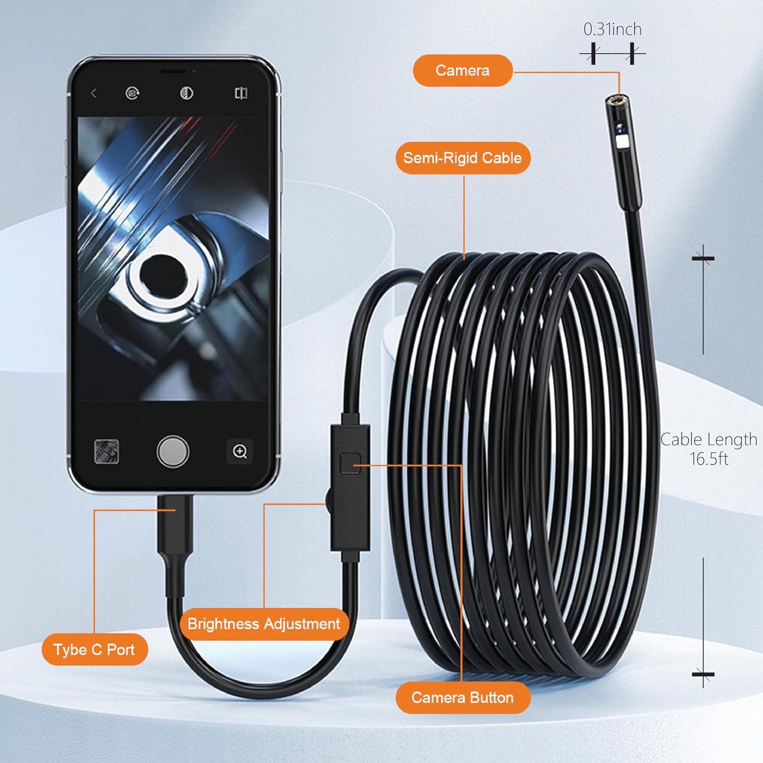 Cámara de Inspección BORESCOPE Doble Lente HD 3MP 5m