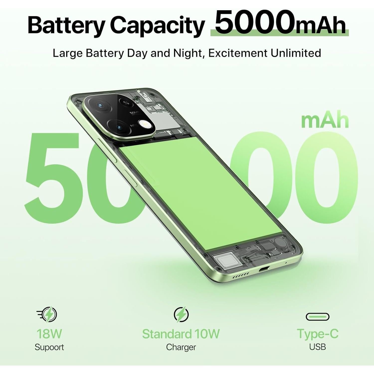 UMIDIGI G9C Teléfono Celular Desbloqueado 12GB RAM 128GB Verde