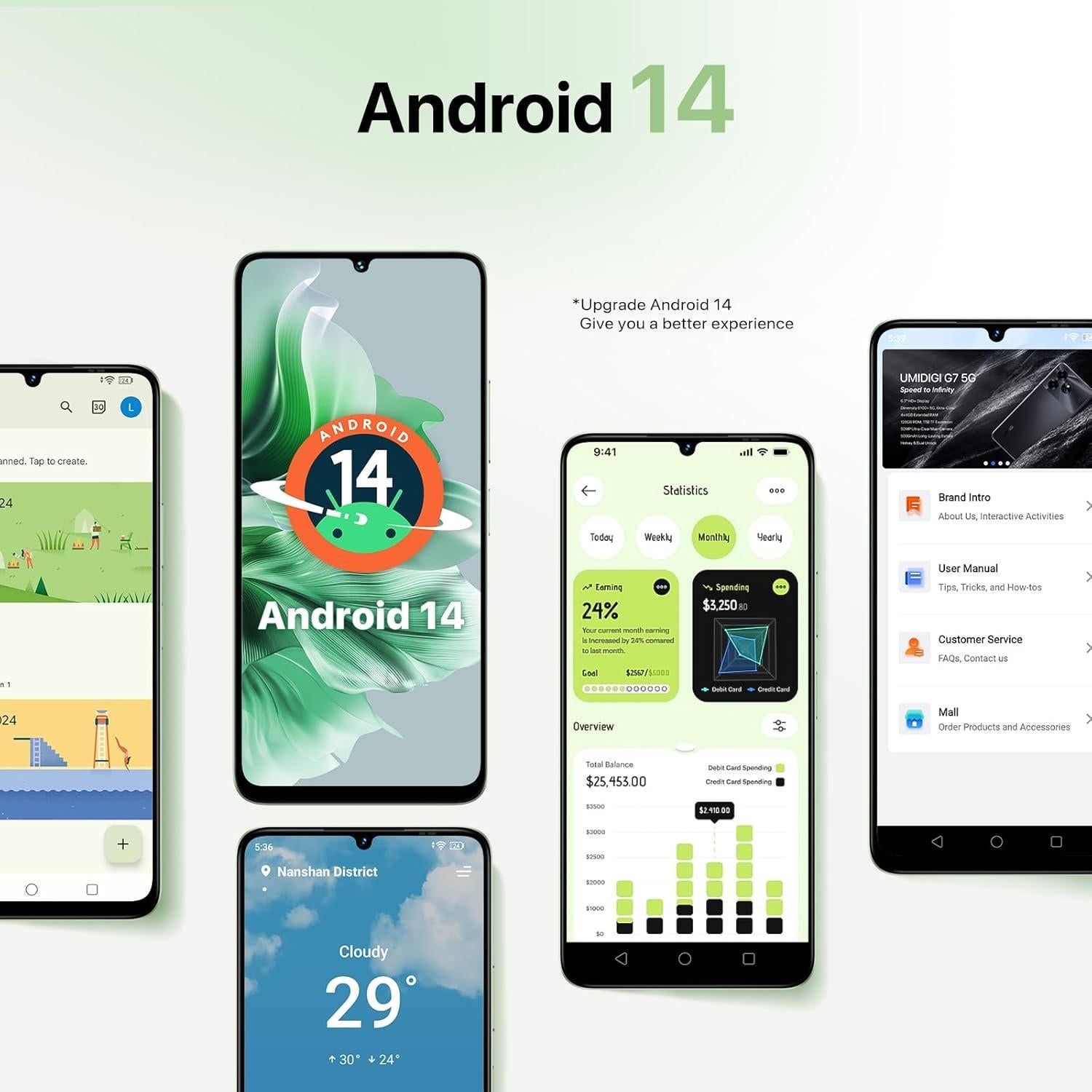 UMIDIGI G9C Teléfono Celular Desbloqueado 12GB RAM 128GB Verde