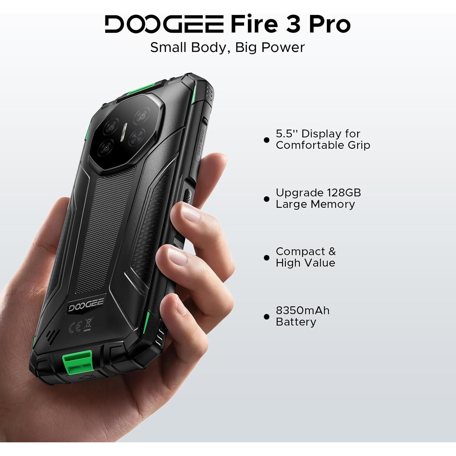 DOOGEE Fire 3 Pro Teléfono Resistente 16GB/128GB IP68