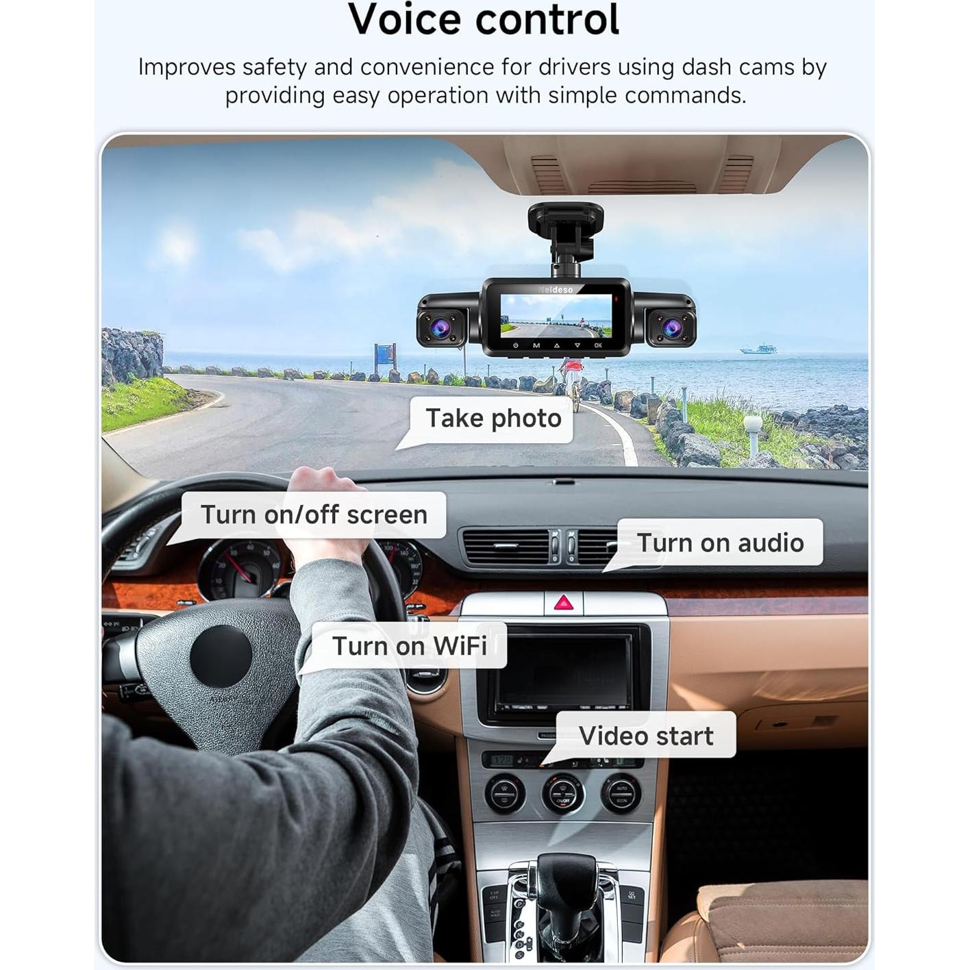 Dash Cam 4K 4 Channel, STARVIS 2 IMX675 Sensor AI Dashcam with Driver Monitor System, 4K+1080P*3 Car Camera, 360° Dash Camera 5G WiFi GPS, 128GB SD Card Night Vision 24H Parking Mode, N900-4CH